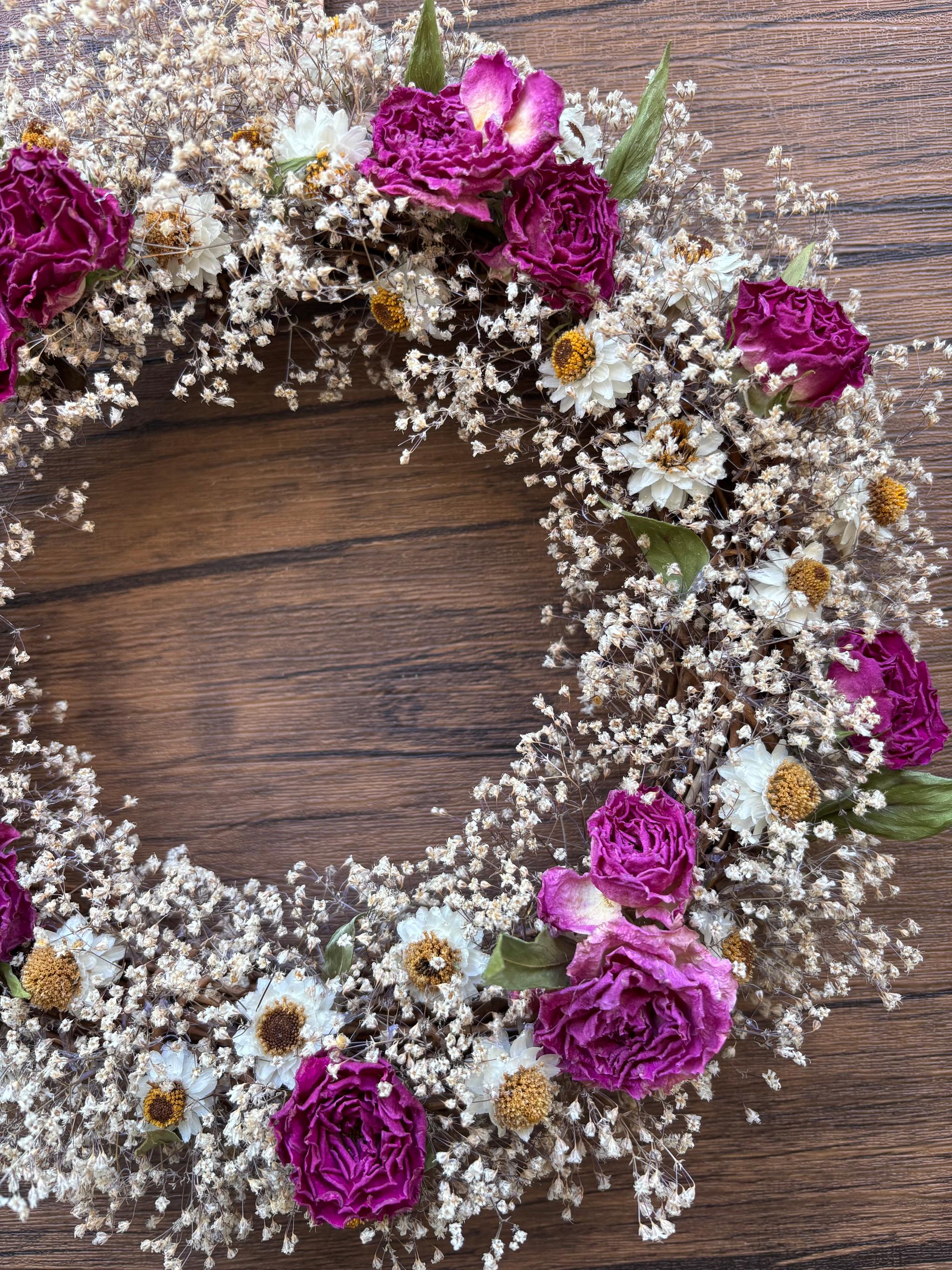 薔薇とかすみ草のリース | 4枚目