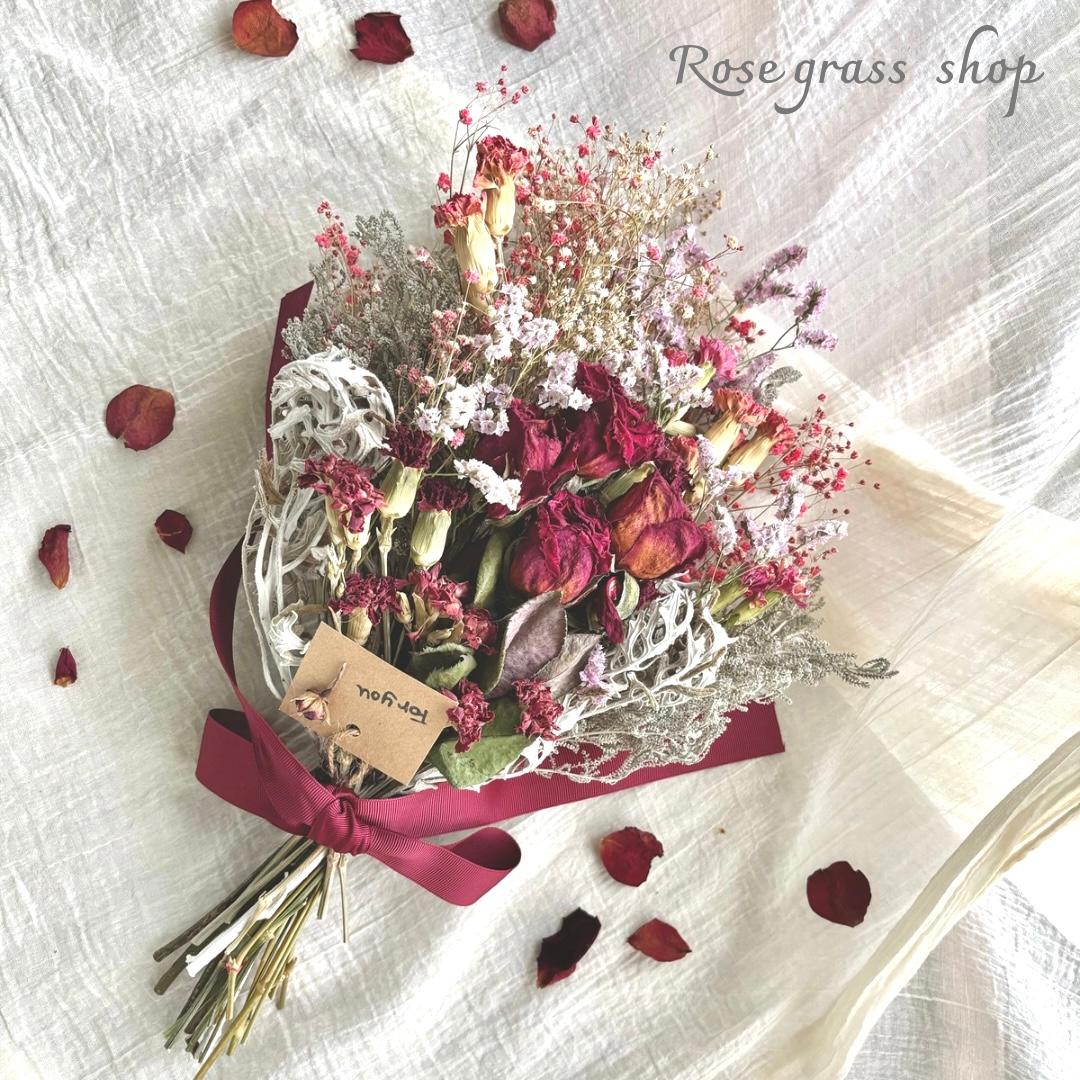 deepな薔薇Ⅱ＊ドライフラワーの花束
