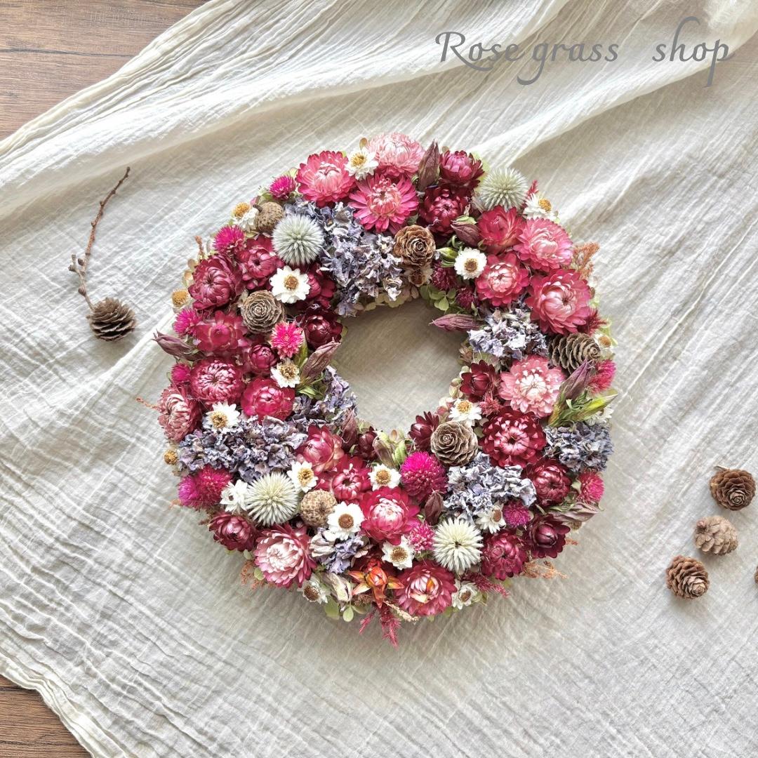 ベリーのようなドライフラワーリース | 4枚目