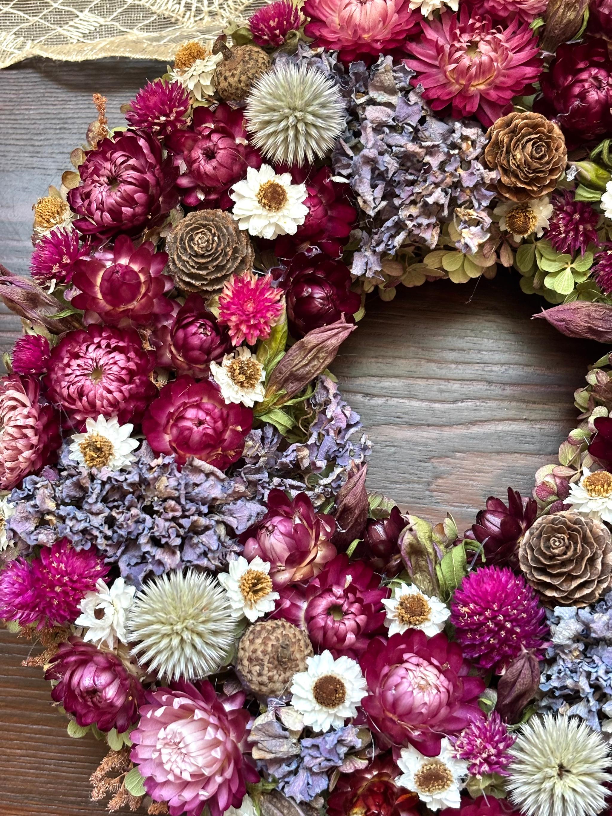 ベリーのようなドライフラワーリース | 5枚目