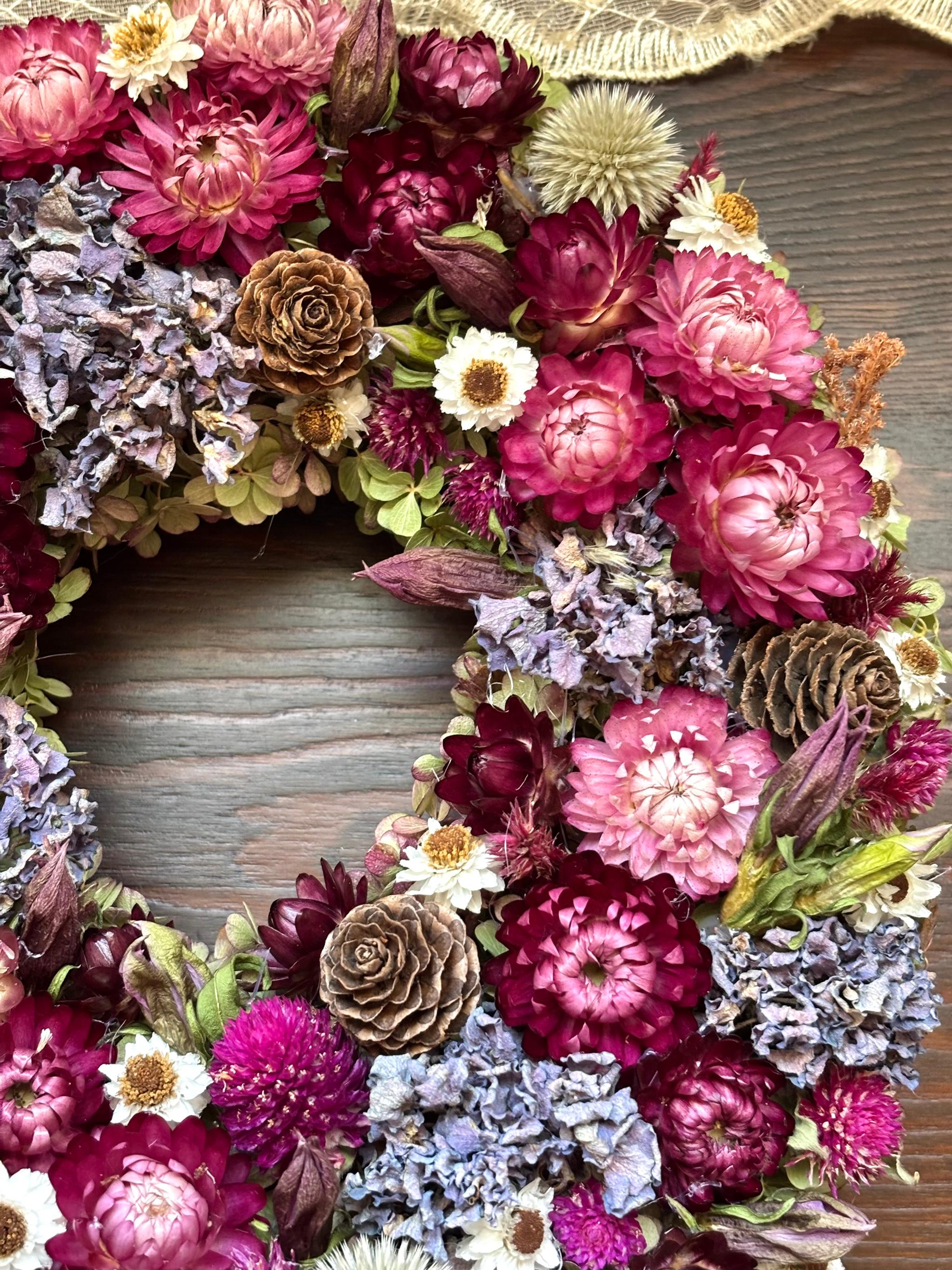 ベリーのようなドライフラワーリース | 6枚目