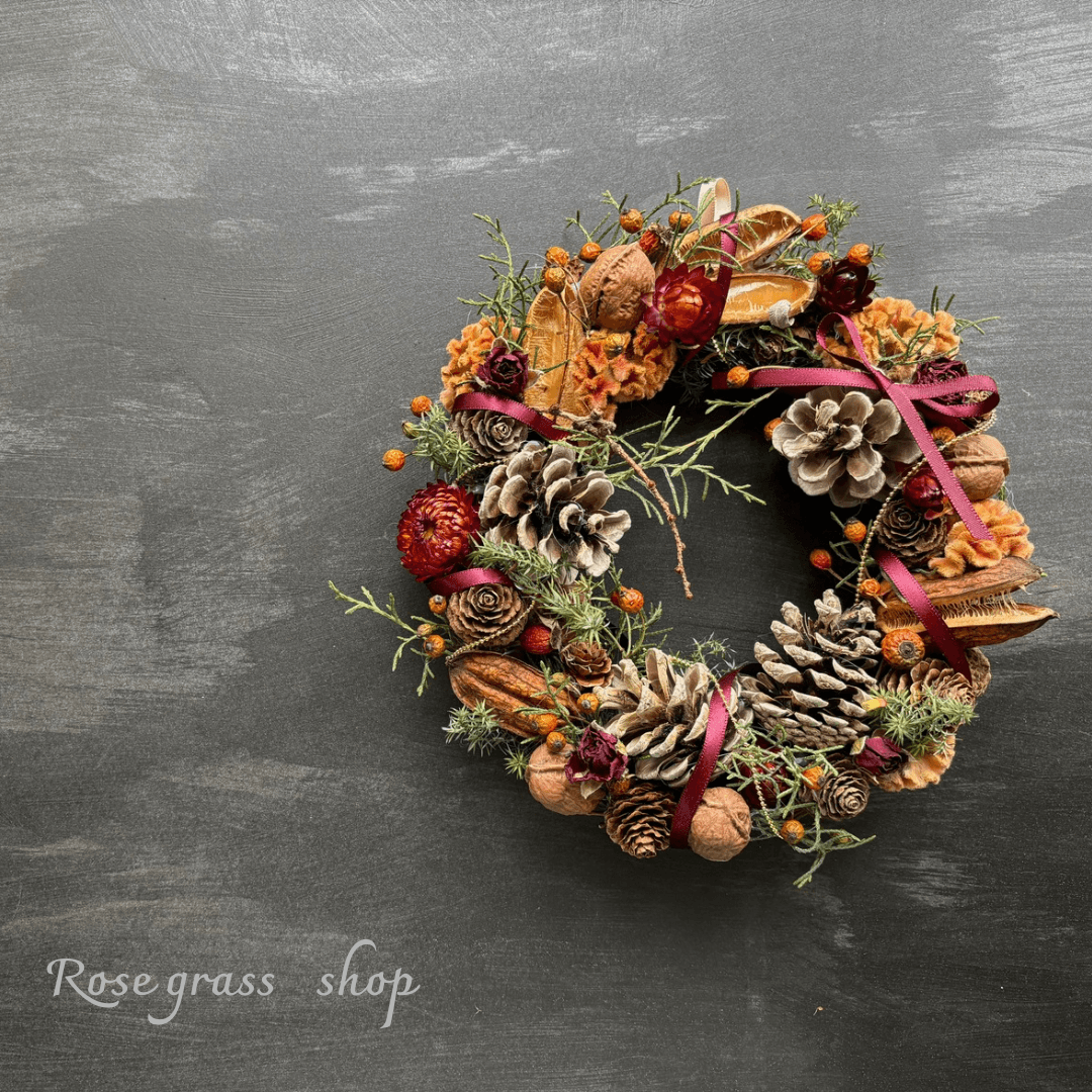 【送料無料】森の恵み＊木の実のリース1枚目の画像