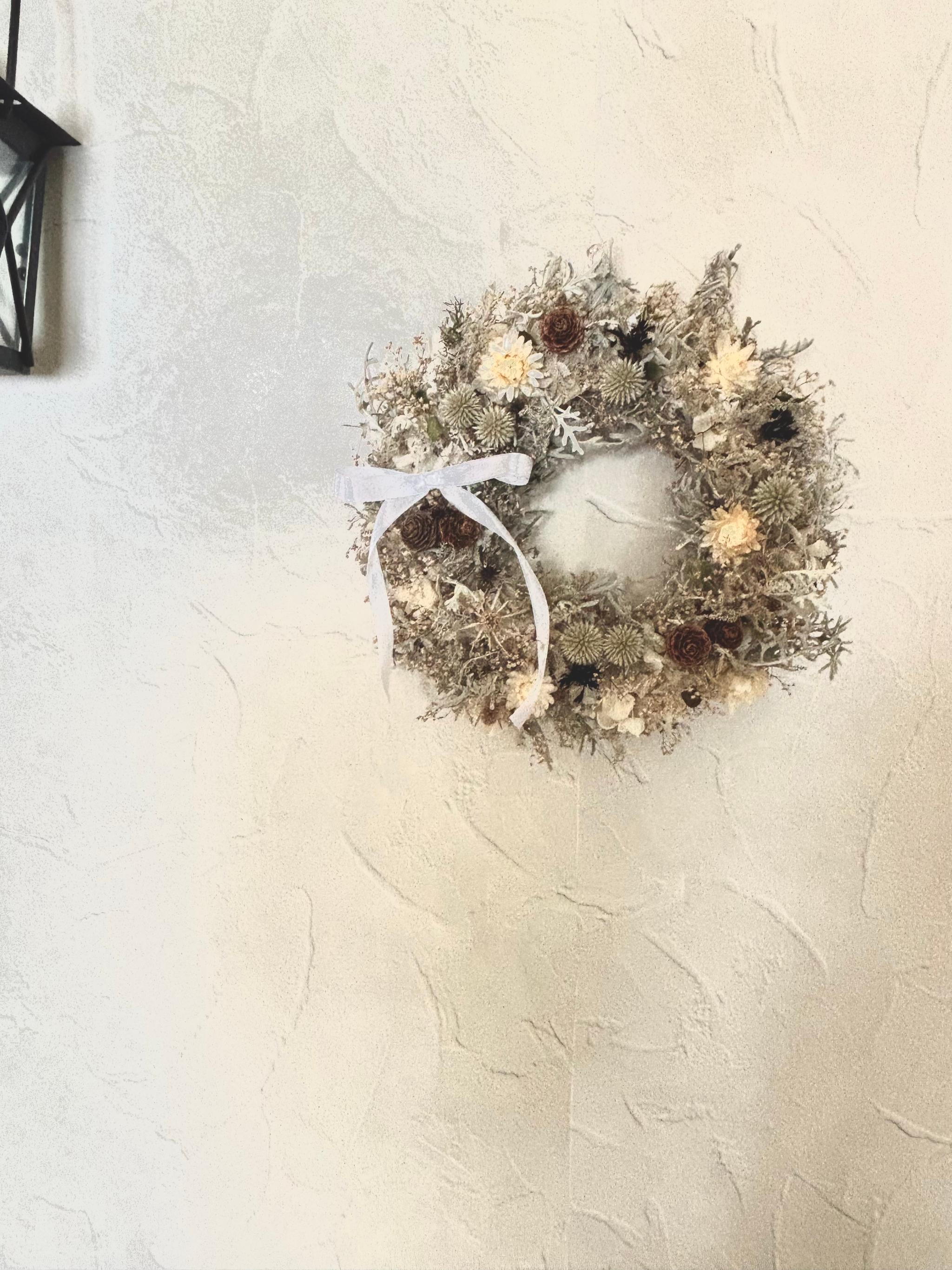 ドライフラワーリース＊White・winter | 5枚目