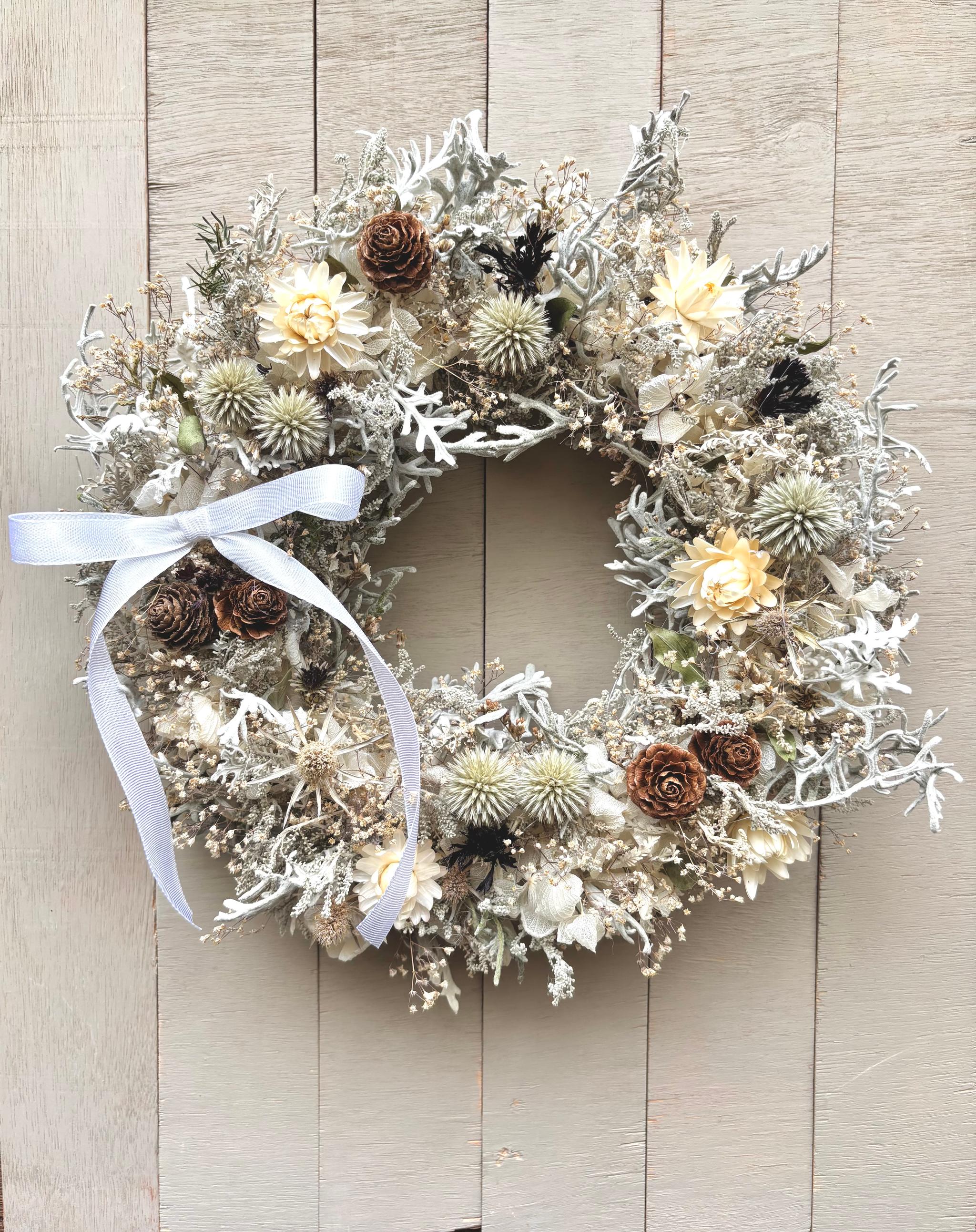 ドライフラワーリース＊White・winter | 6枚目