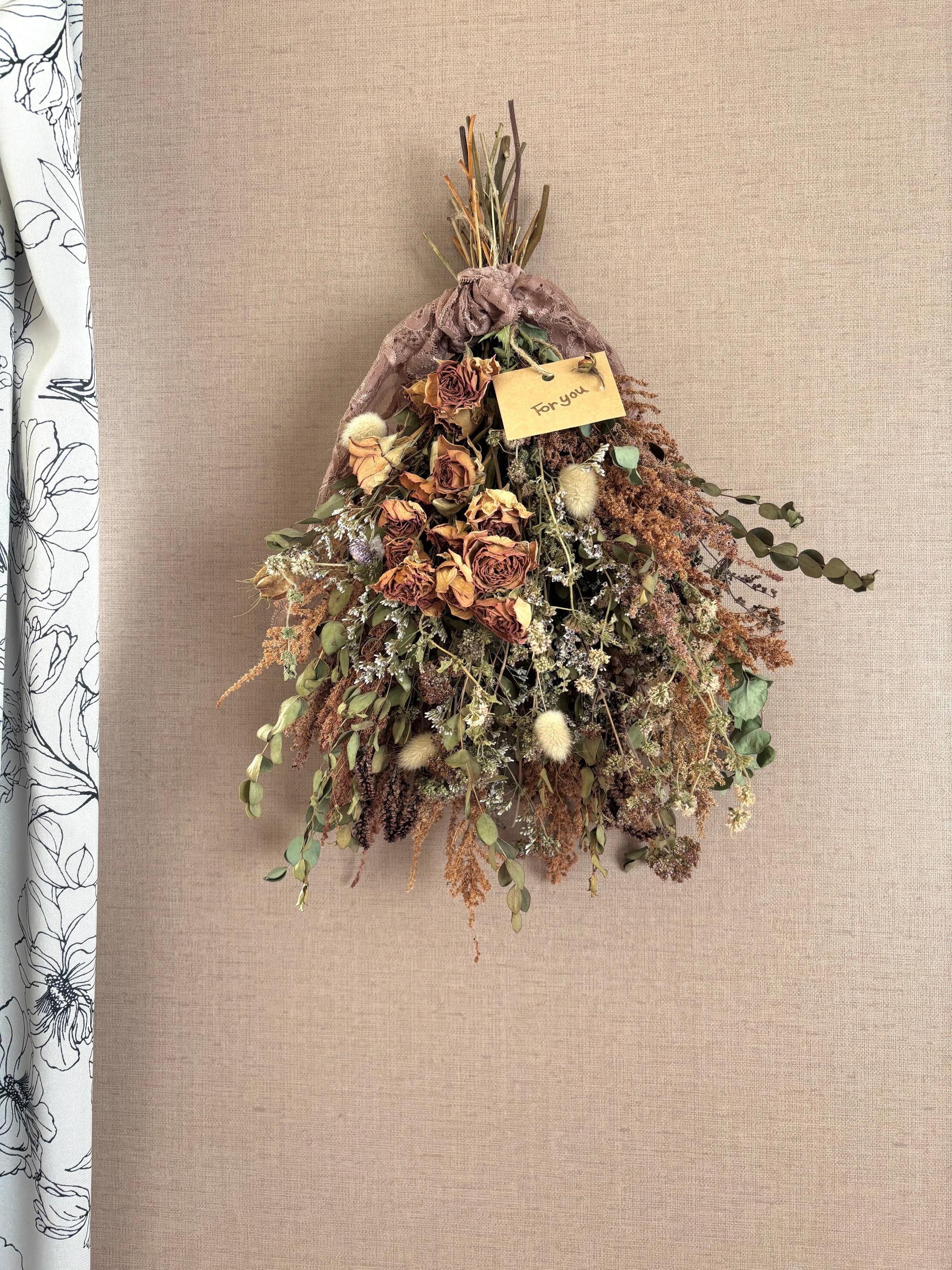 アンティークローズのドライフラワースワッグ | 2枚目