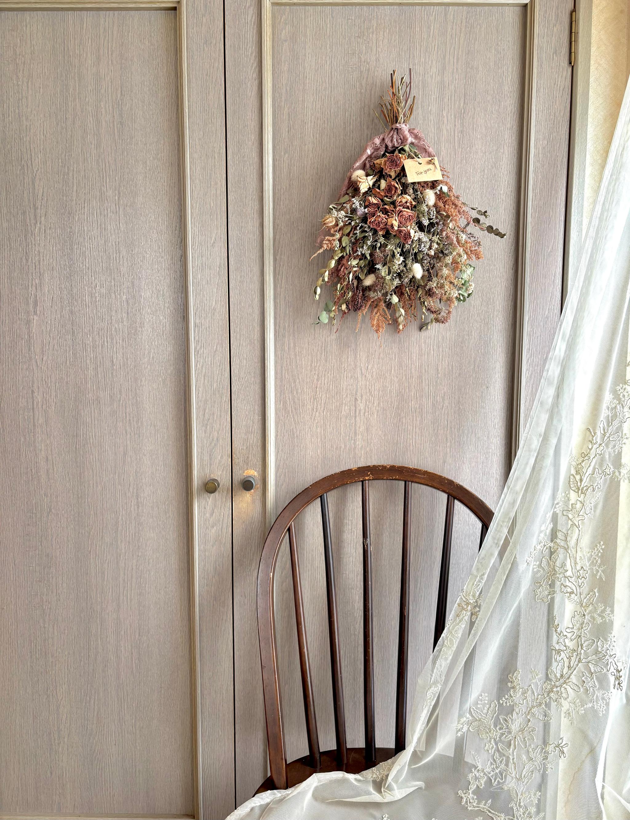 アンティークローズのドライフラワースワッグ | 3枚目