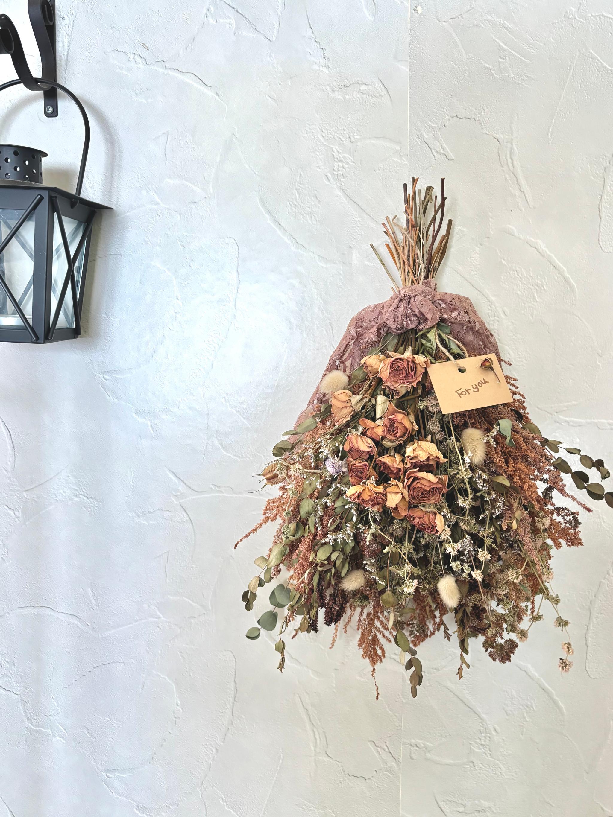 アンティークローズのドライフラワースワッグ | 4枚目